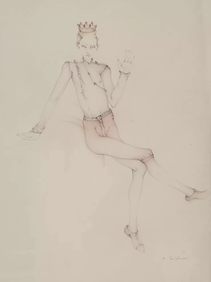 Χριστιάνα Σούλου, «The Emperor I», 2023 | Coloured pencil on paper | 53 x 42 cm | Digitalization: Graphicon