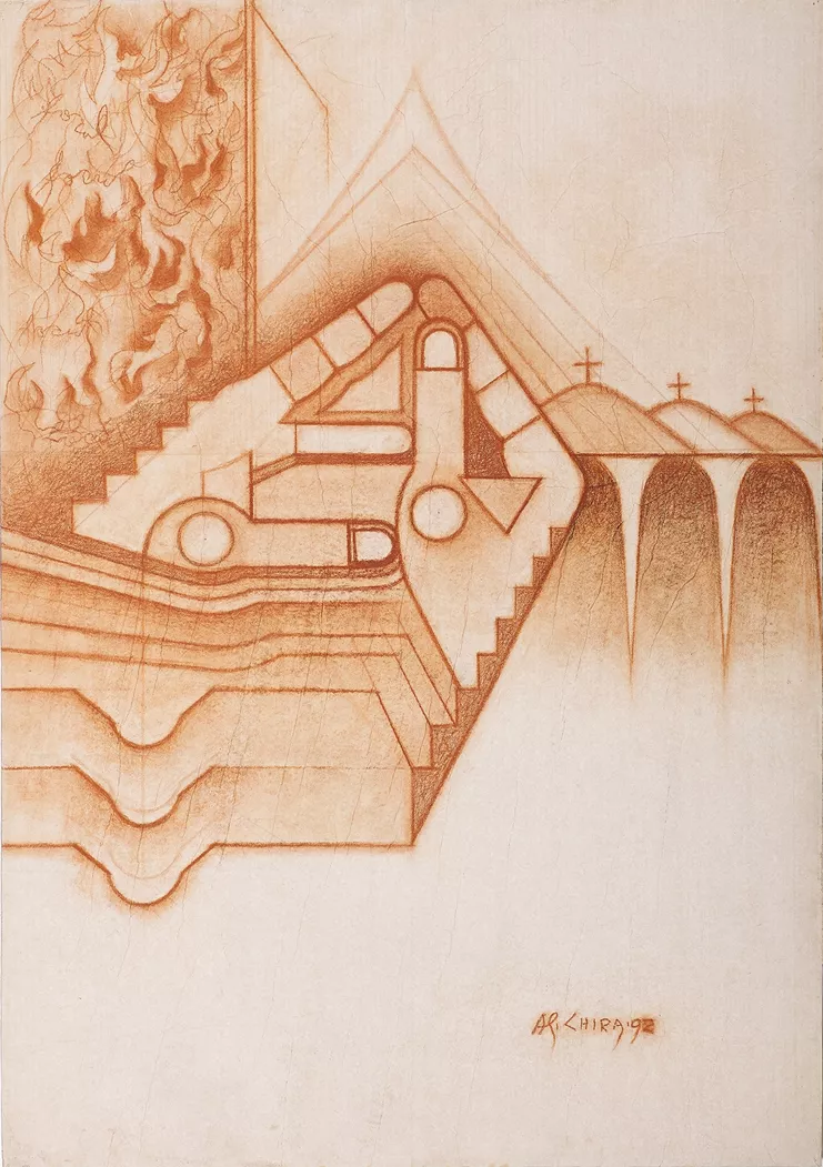 Alexandru Chira, Untitled, 1992. Water colour, pencil and chalk 94.5 x 66.4 cm. Signed and dated. Courtesy of The Estate of Alexandru Chira and Fitzpatrick Gallery, Paris