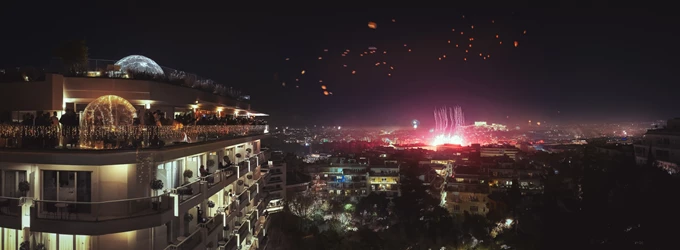 Λίγη σαμπάνια και τα φώτα της πόλης σε ένα από τα ομορφότερα μπαλκόνια της Αθήνας 3