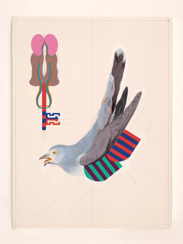 «9 Sisters» (with 12 Legends: Vair Lotion [Soot, Moat; Fight, Fiancé; Bait; Mum, Cut]), 2020. Τοιχογραφία, βαφή τοίχου και μολύβι, μεταβλητές διαστάσεις. Ευγενική παραχώρηση του καλλιτέχνη και του Museum De Pont