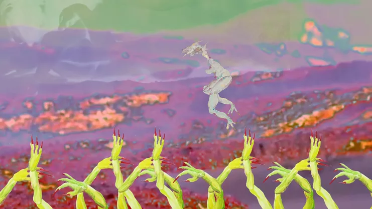 «Eros walks volcanic conjuring», κινούμενη εικόνα - βιντεοεγκατάσταση, 5’, 2023.