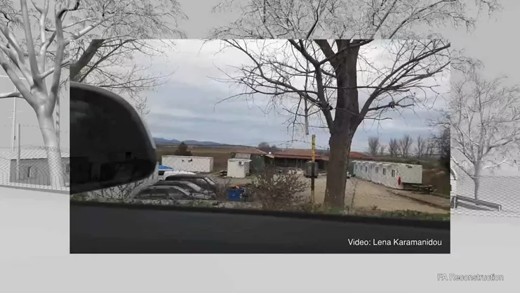 A video of Poros border guard station projected over a 3D model of the facility. (Forensic Architecture)