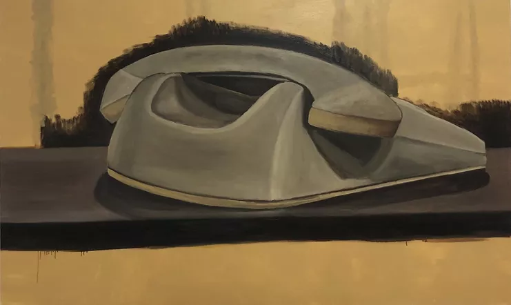 Παναγιώτης Κεφαλάς, "Telephone", 110x190 εκ, λάδι σε καμβά, 2024