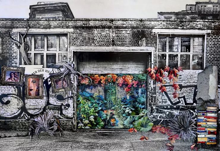 &quot;Ρεφρέν&quot;, 70x100 cm., μεικτή τεxνική, τρισδιάστατη πολυεπίπεδη σύνθεση