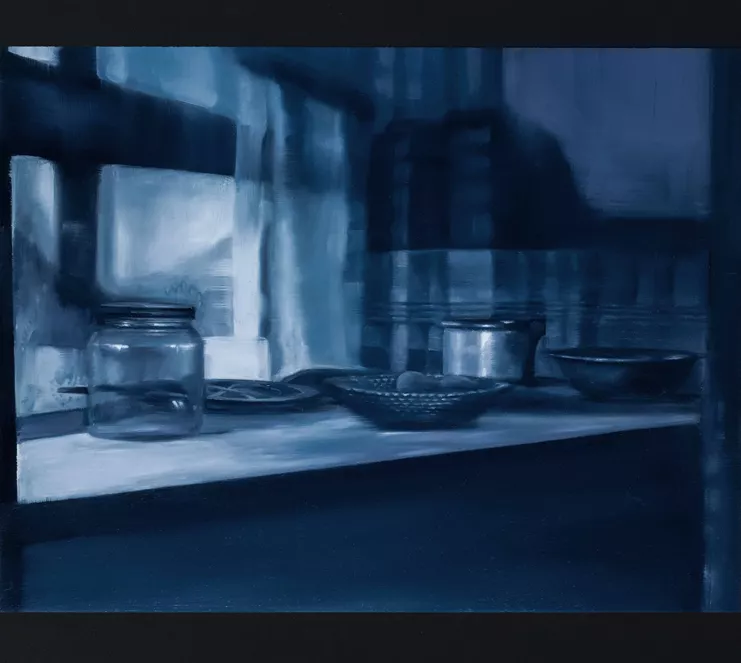 Φωτεινή Πούλια, &quot;still life&quot;, 38X34cm, 2024, λάδι σε ξύλο. Παραχώρηση της καλλιτέχνιδος και της γκαλερί Crux