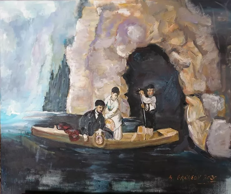 Αγλαΐα Θανάσου, Διωγμός, 60x70cm, Λάδια σε καμβά
