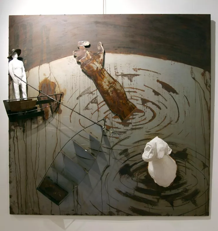 Αντώνης Μιχαηλίδης, steel, plaster, 140x30x140cm