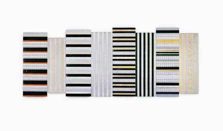 "Pharma City-Homage to Sean Scully", 2025, 150x380, Πέγκυ Κλιάφα