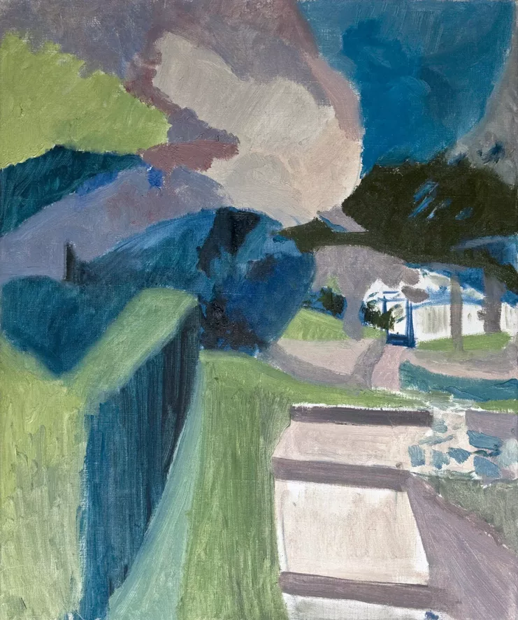 Λάμπρος Ορφανός, &quot;Τοπίο Καισαριανή&quot;, λάδι σε μουσαμά