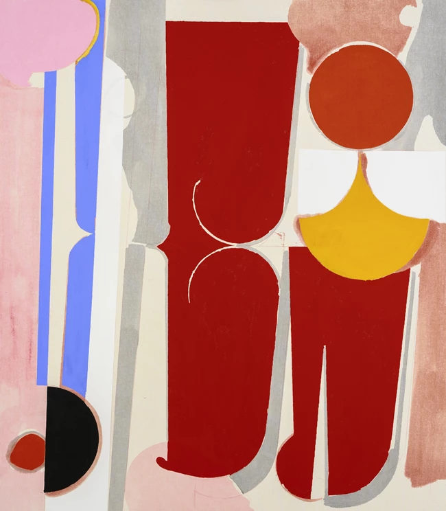 Philippos Theodorides_Red couple_2023_Acrylic_gouache and oil on canvas_160x140cm