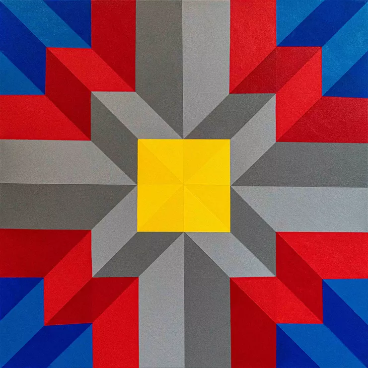 Ebtisam Abdulaziz, Χωρίς τίτλο (14), 2020, ακρυλικό σε καμβά, 60 x 60 εκ. Συλλογή Καλλιτέχνη