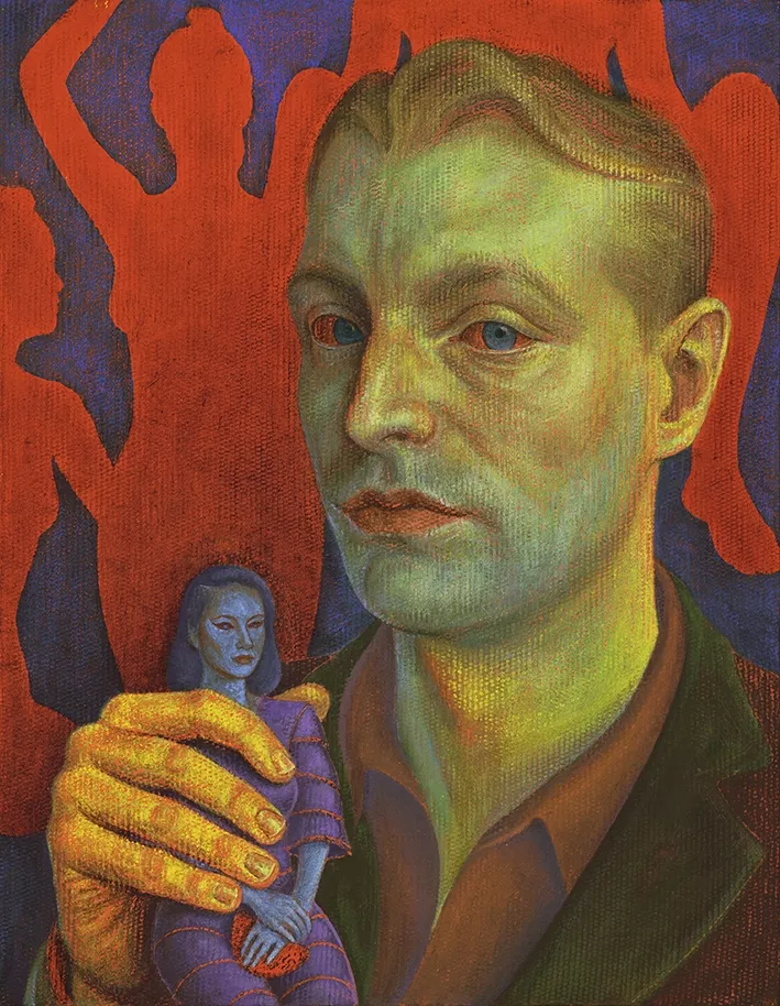 Steven Shearer, «The Green Collector», 2021. Λάδι σε λινό, 46.4 x 33.9 εκ  © Steven Shearer/ Ευγενική παραχώρηση Galerie Eva Presenhuber and David Zwirner Gallery