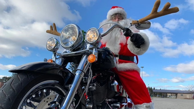 santa motorcycle