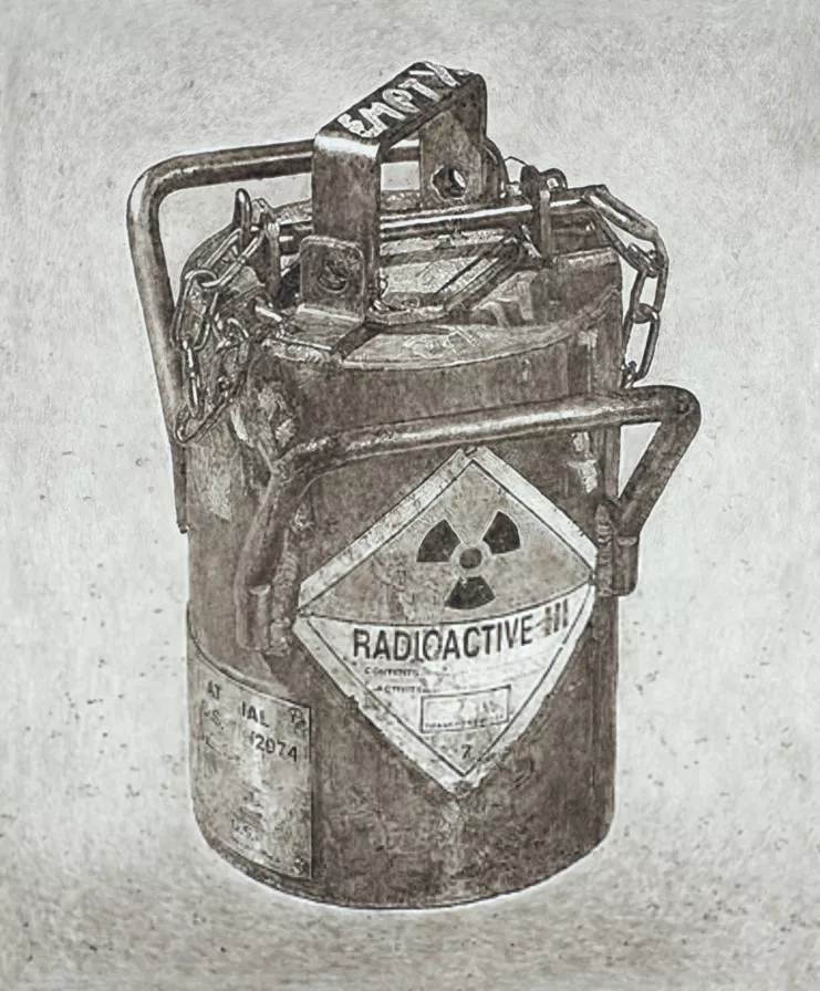 &quot;Mustard Gas&quot;, 2024, ακρυλικά σε πολυεστερικό φιλμ, 100 x 85 εκ.