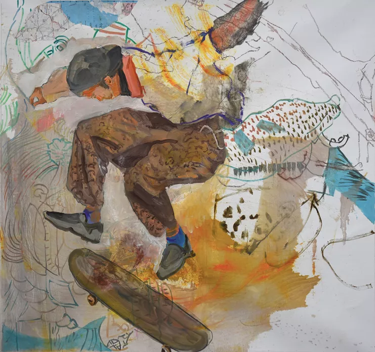 &quot;tokyo olympics skateboarder&quot;, 2022, 90x96εκ.