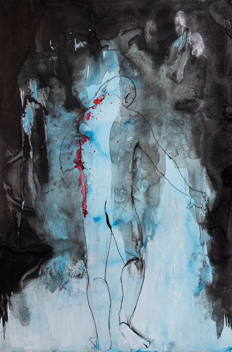 «Οιδίπους Ι», σινική, ακρυλικό σε μουσαμά, 100 χ 70 εκ., 2022.jpg