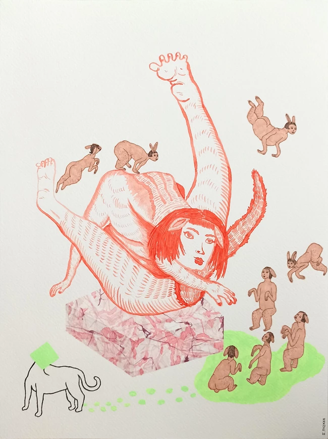 Sofia Rozaki - Χωρίς Τίτλο. Μαρκαδοράκι σε χαρτί, 28,5x21 εκ.