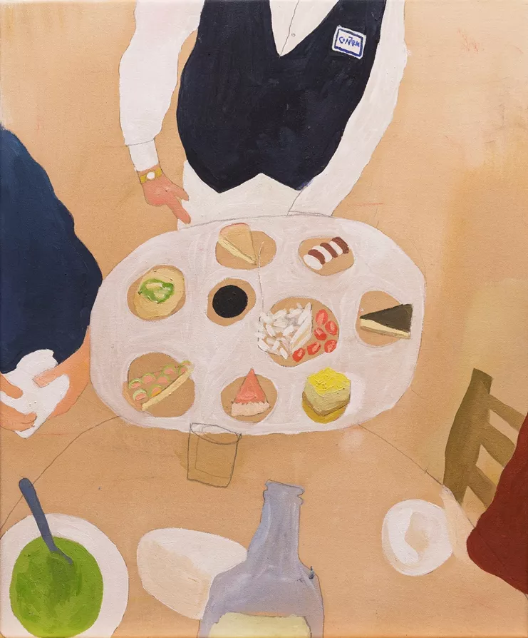 «Dessert at contramar», 2023. Oil on canvas 60x50cm