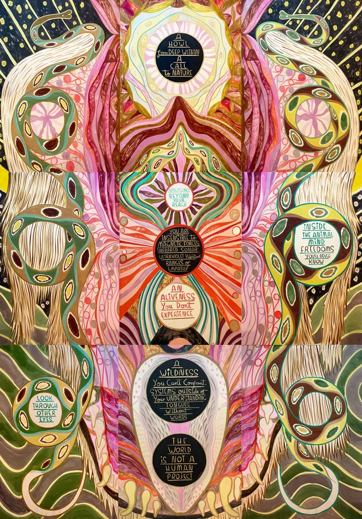 Emma Talbot, «Human/Nature» (λεπτομέρεια), 2025. Ευγενική παραχώρηση της καλλιτέχνιδος