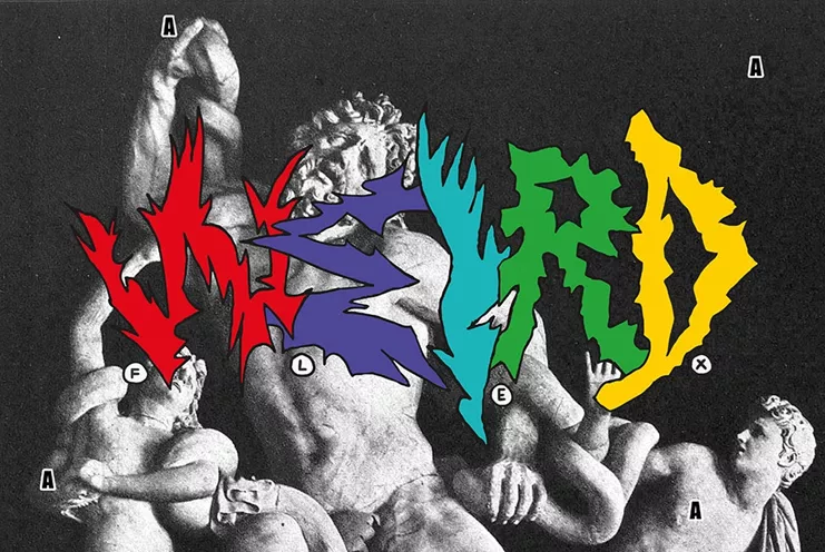 Weird Flex, digital print on windproof outdoor fabric, 300x450cm, 2023, Young Agamben