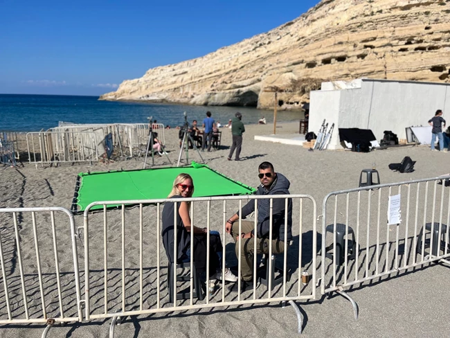 Η Πηνελόπη Κουρτζή στα γυρίσματα της
