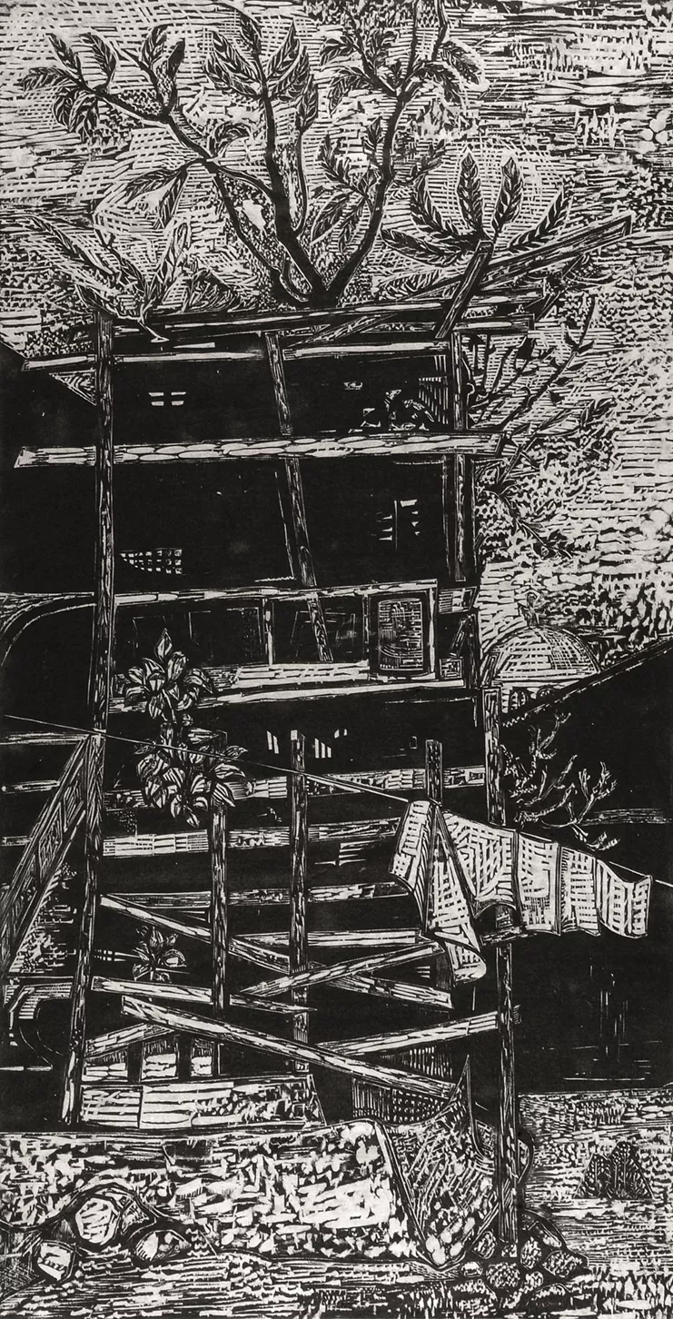 Αναφιώτικα, 1962-67, Ξυλογραφία