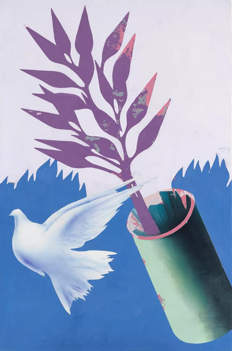 Χρίστος Καράς Βάζο με περιστέρι, 81x122εκ.,2012