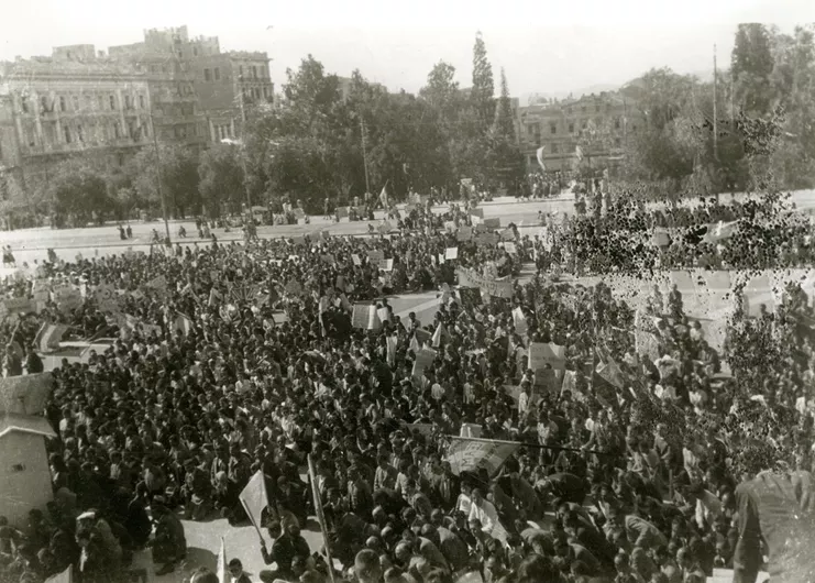 Αθήνα, Οκτώβριος 1944, Πανηγυρισμοί στην πλατεία Συντάγματος