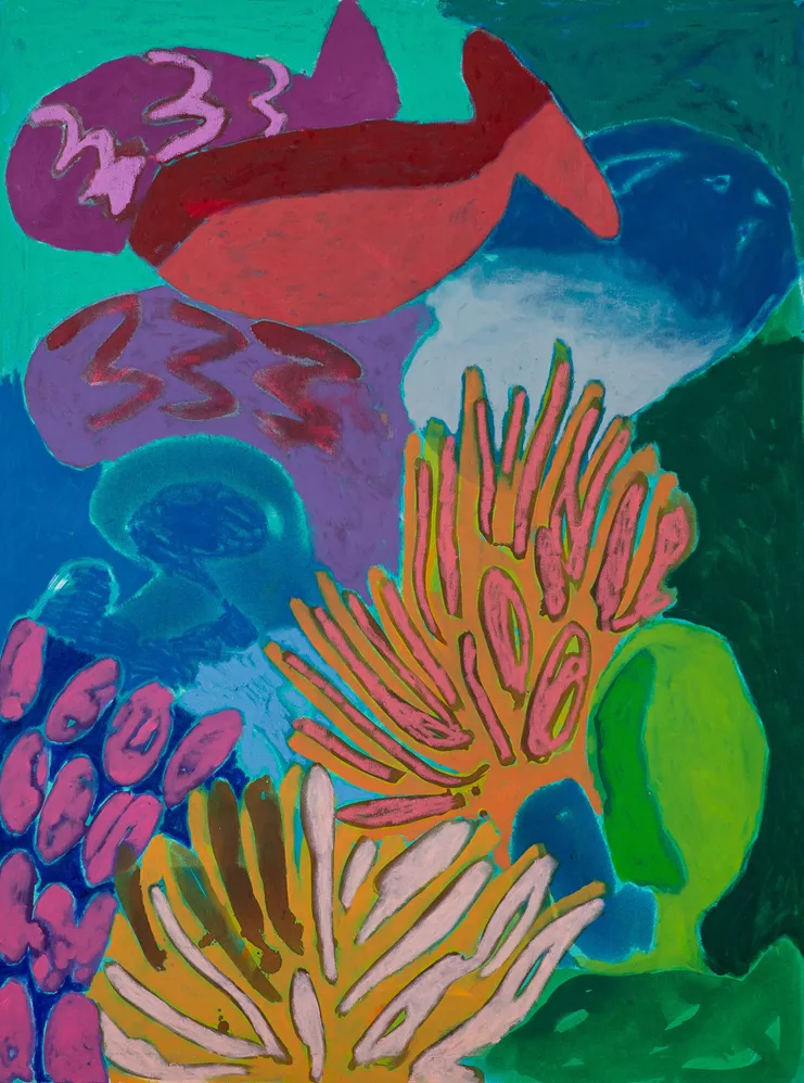 Αριστείδης Λάππας, "Sea Floor Painting I", 2025, oil and oil pastels on canvas, 159x119 cm