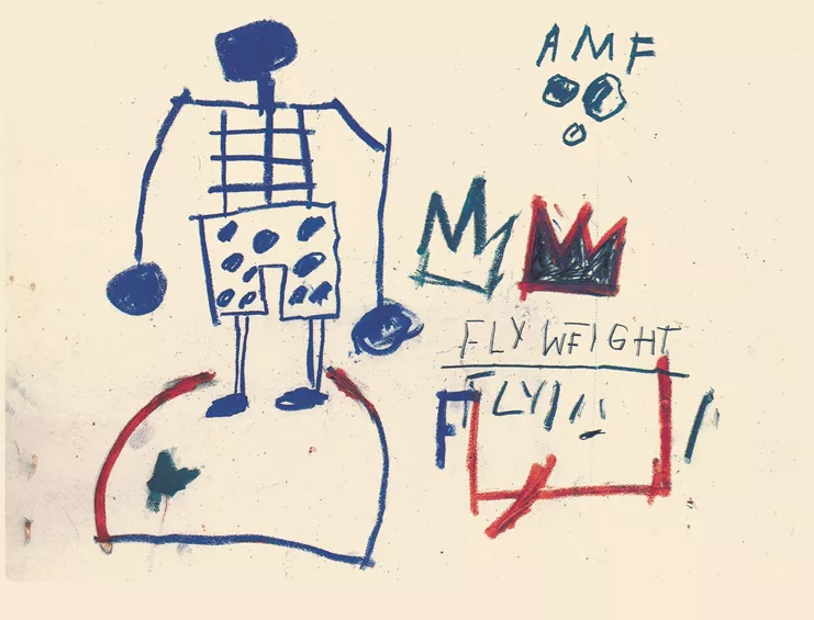 Jean-Michel Basquiat, Untitled (Fly Weight), 1981. Oilstick and graphite on paper 56 x 76 cm.