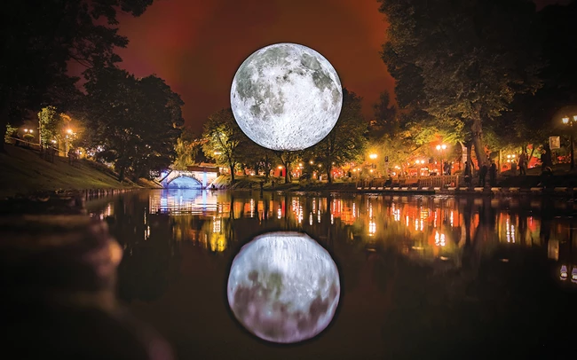 Museum of the Moon by Luke Jerram. White Night Riga, Lativia, 2017