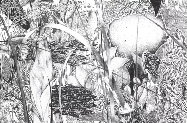 Alicja Pismenko-Sobczyk, "Παραμύθι για ένα βουνό", 2019, σελίδα από το βιβλίο, εκτύπωση offset, 21x27,5 εκ.