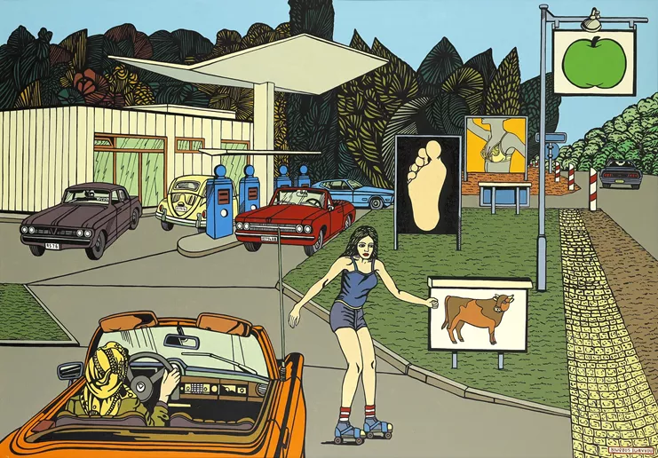 Γιώργος Ιωάννου, «Επί αγνώστου κατευθύνσεως», 1976, λάδι σε λινό 70 x 100 εκ. Courtesy the Artist’s Estate and Kalfayan Galleries