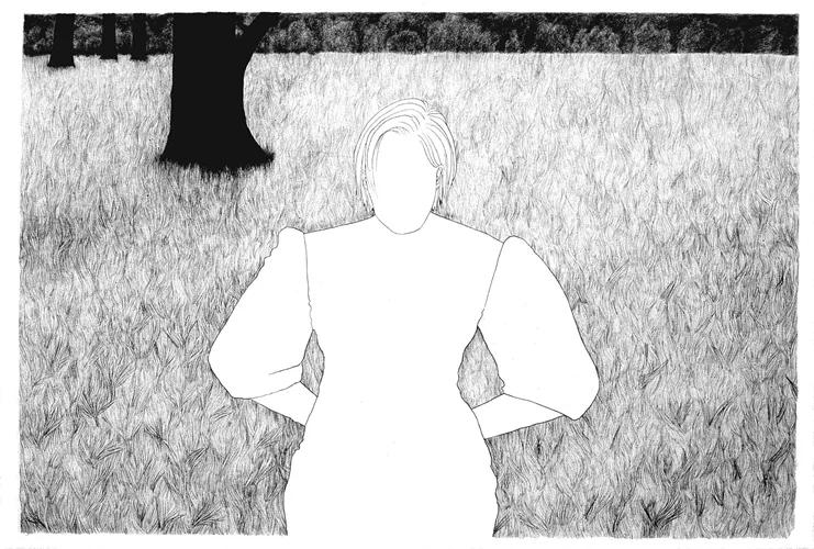 Maria Finn, Hands Behind Back, 2002, pencil on paper, 70x100 cm