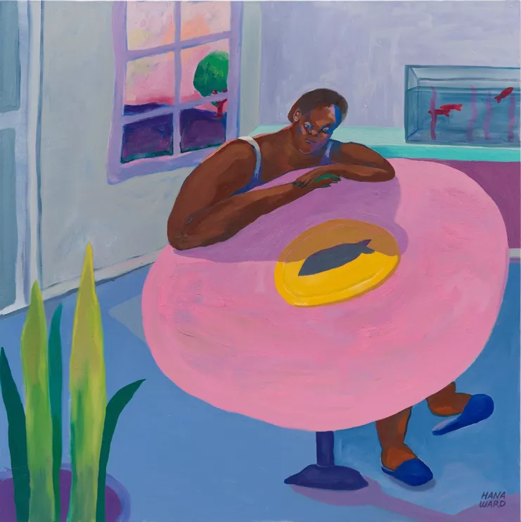 Hana Ward, Chimes, 2022, oil on canvas, 121.9 x 121.9 εκ.