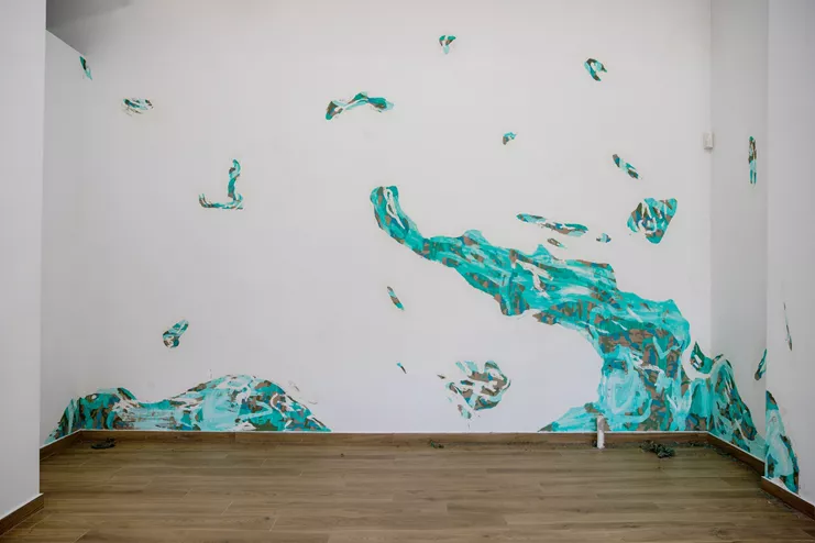 Callirrhoë, Athens, Yorgos Stamkopoulos, Untitled, 2023, Acrylics on wall, Dimensions variable, In situ installation © the artist