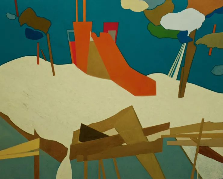 Papacostas Achilleas, «The Rain Park», Oil on Canvas, 160X200cm, 2010