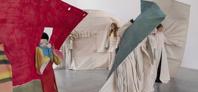 In a bright green field