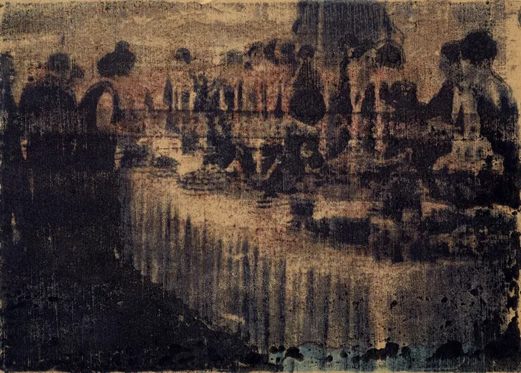 Τάσος Δαρειώτης, Άτιτλο, 2022, μελάνι σε ξύλο, 17 x 24 εκ.