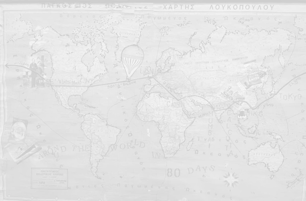 Alexandros Magkaniotis «Around the world in 80 days» - mixed media on old map_2020_115x180cm
