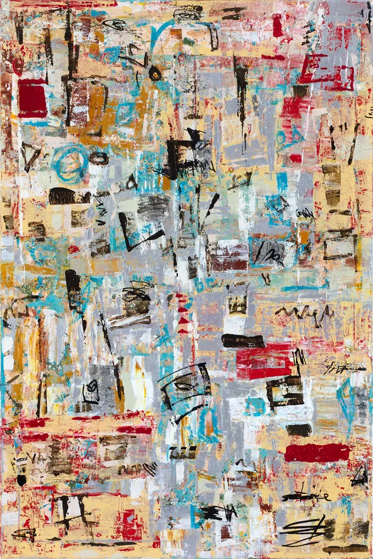 Άννα Παπαμαρκάκη Evans, "In Cerca di Corte Contarina III (In Search of Corte Contarina III)", 2019-2025, acrylic on canvas, 80x120 cm. Courtesy of the artist