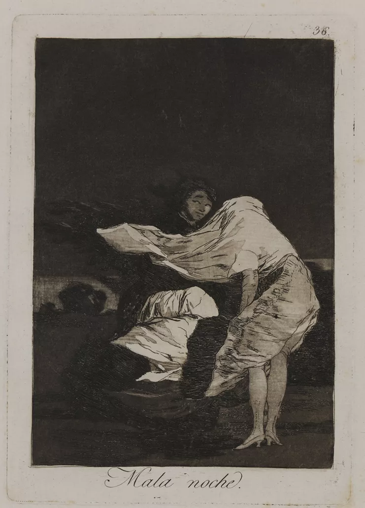 Francisco Goya y Lucientes (Φουεντετόδος 1746-Μπορντώ 1828), &quot;Την τραβάει σωστά&quot;, 1797-98 – Εκτύπωση 1803 . Οξυγραφία, στιλβωμένη ακουατίντα και καλέμι, 21,5 x 15,1 εκ. Από τη σειρά &quot;Los Caprichos&quot;