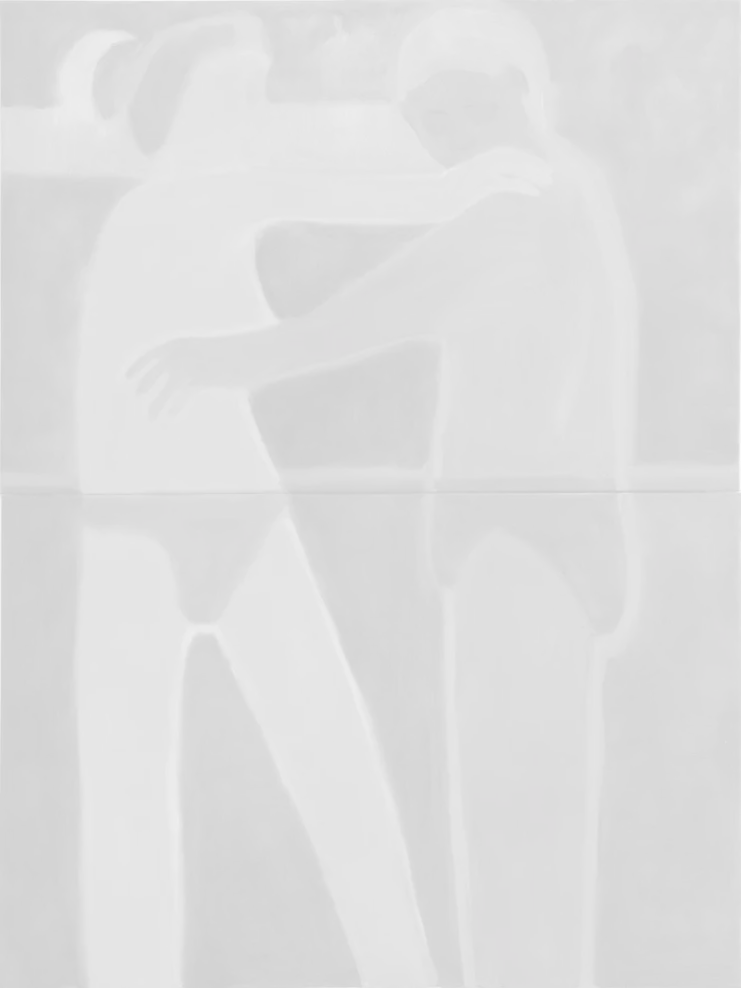 Ioanna Limniou, Warm Embrace, 2023, oil on canvas, 160 x 120 cm, diptych.