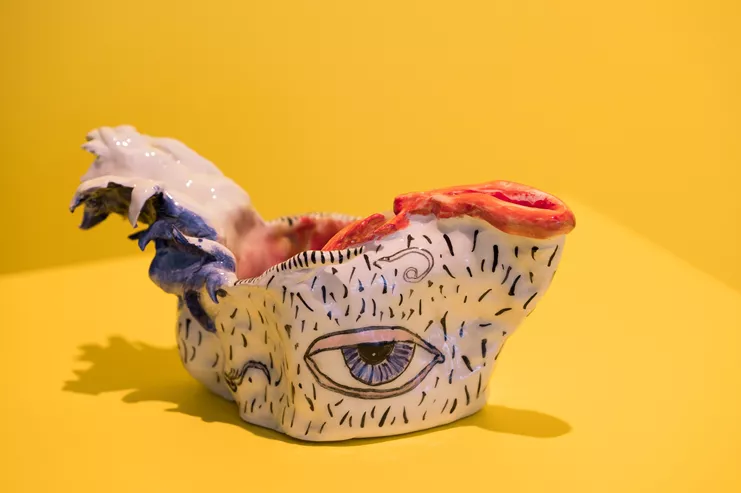 Femke Herregraven: «The Murmur of the Dying» (2023). Video loop, sound, clay objects. Courtesy the artist. Commissioned by Kunsthall Trondheim, Art Hub Copenhagen, Tropical Papers, State of Concept Athens and Swiss Institute New York, and funded by the European Union