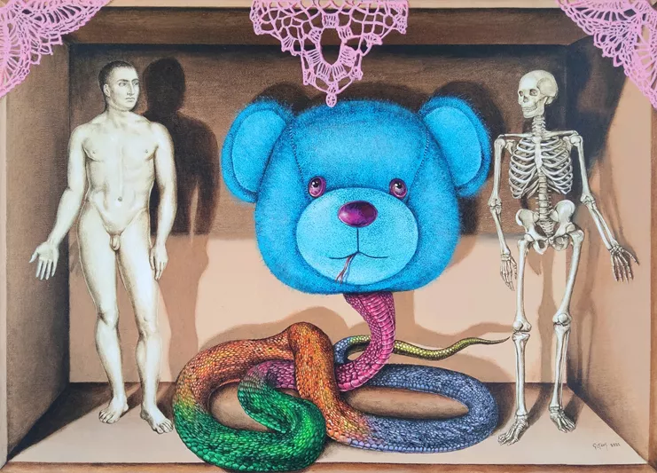 the experiment, 80x50cm, acrylic on canvas, 2022