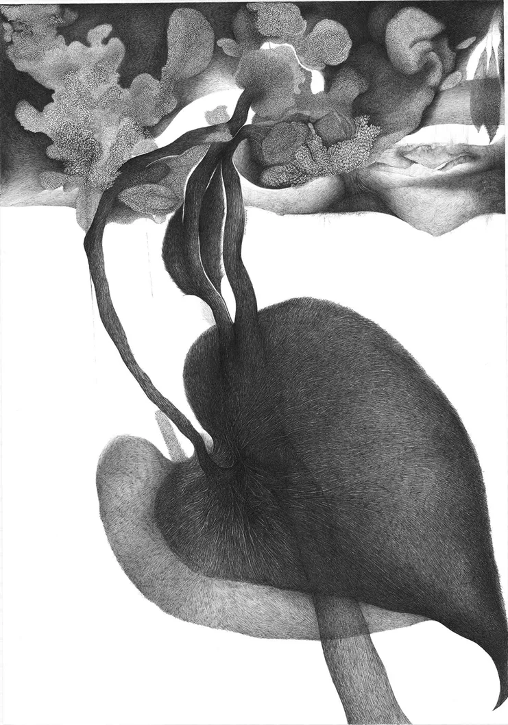 Σωτηρία Αλεβίζου, 100x70 εκ, Στυλό σε χαρτί