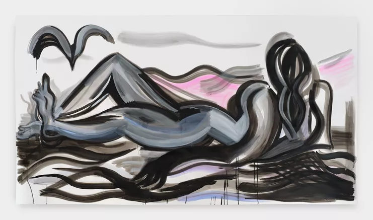 «Seat of the Crow». Acrylic and ink on paper, 106.5 x 193 cm, 2023