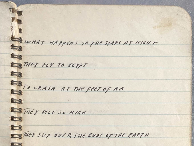 Archival notebook excerpt by Michael Lekakis - Not a third but infinite