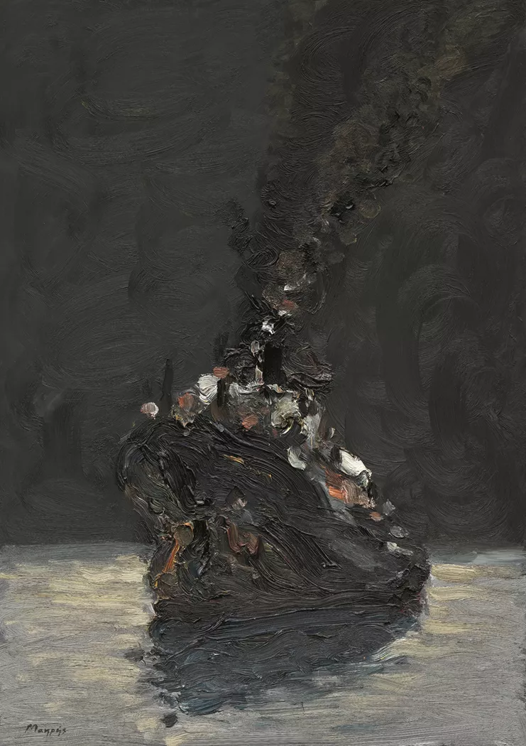 Χωρίς Τίτλο, 2022, λάδι σε κόντρα πλακέ, 100x70 εκ.