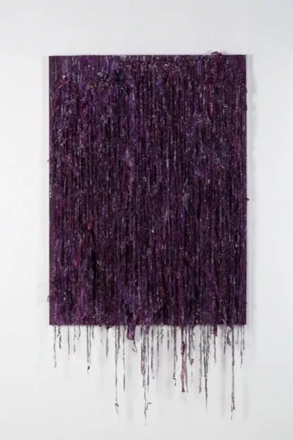 Ευγενία Αποστόλου, Ασκήσεις Αυτοτομίας, 2022. Μελάνι, Λάδι γάζα κόλλα σε καμβά,150χ110cm